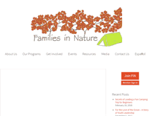Tablet Screenshot of familiesinnature.org